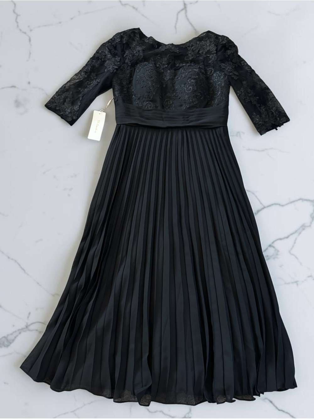 TS Couture Black Lace Evening Dress